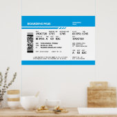 Boarding Pass (blau) Poster (Küche)