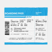Boarding Pass (blue) Fleecedecke (Vorderseite (Horizontal))