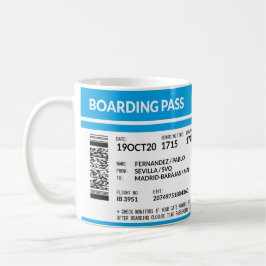 Boarding Pass (blue) Kaffeetasse