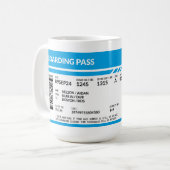 Boarding Pass (blue) Kaffeetasse (Vorderseite Links)