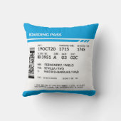 Boarding Pass (blue) Kissen (Rückseite)