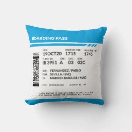Boarding Pass (blue) Kissen