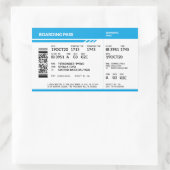 Boarding Pass (blue) Rechteckiger Aufkleber (Tasche)