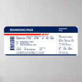 Boarding Pass - Blue & Red Poster (Vorne)