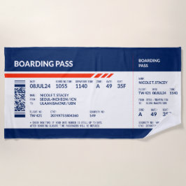 Boarding Pass - Blue & Red Strandtuch