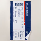 Boarding Pass - Blue & Red Strandtuch (Vorderseite)