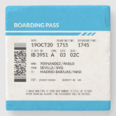 Boarding Pass (blue) Steinuntersetzer (Vorderseite)