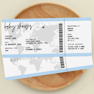 Boarding Pass Boy Travel Baby Dusche Einladung
