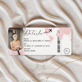 Boarding Pass Brautparty Reisen Rosa Foto Einladung