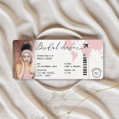 Boarding Pass Brautparty Reisen Rosa Foto Einladung