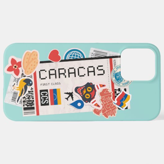 Boarding PASS CARACAS VENEZUELA iPhone FALL iPhone Hülle (Hinten horizontal)