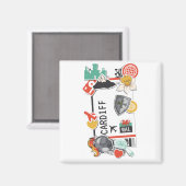 BOARDING PASS CARDIFF WALES MAGNET (Vorderseite/Rückseite)