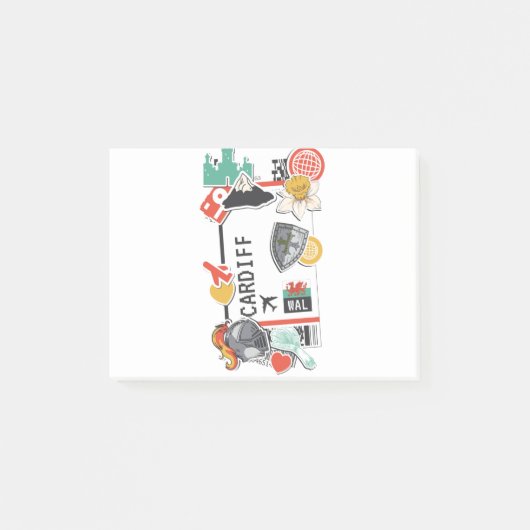 BOARDING PASS CARDIFF WALES POST-IT KLEBEZETTEL (Vorderseite)