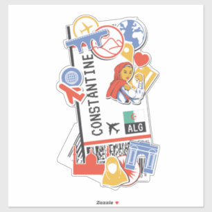 BOARDING PASS CONSTANTINE ALGERIA AUFKLEBER