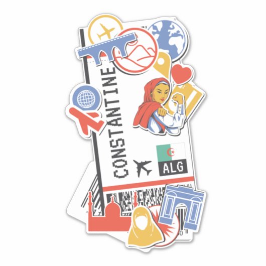 BOARDING PASS CONSTANTINE ALGERIA AUFKLEBER (Vorderseite)