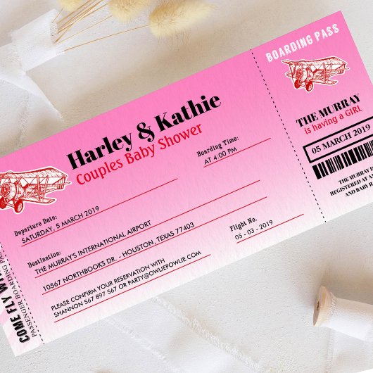 Boarding Pass Couples Einladung