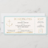 Boarding Pass Cruise Birthday Einladung (Vorderseite)