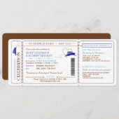 Boarding Pass Cruise Ticket Wedding Invitation Einladung (Vorne/Hinten)