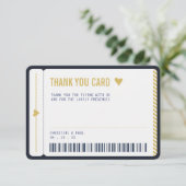 Boarding Pass Danke Karte (Stehend Vorderseite)