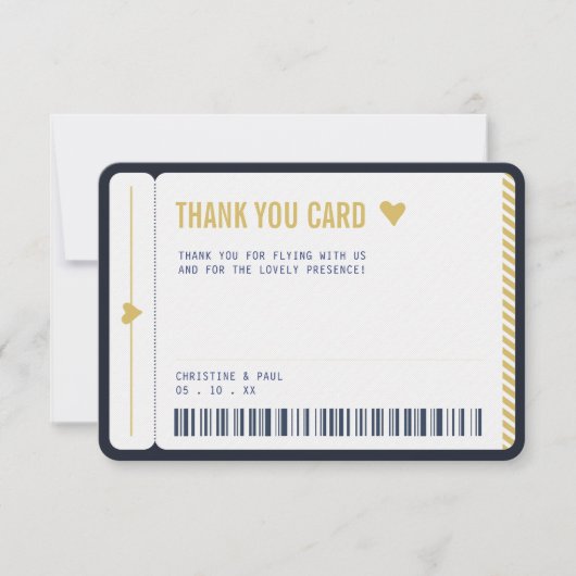 Boarding Pass Danke Karte (Vorderseite)