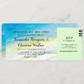 Boarding Pass Destination Beach Hochzeit Einladung (Vorne/Hinten)