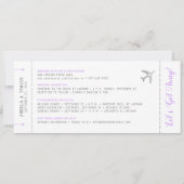 Boarding Pass Destination Lilac Save the Date (Rückseite)