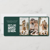 Boarding Pass Destination Save the Date QR Code (Rückseite)
