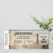 Boarding Pass Destination Tropische Palmen (Stehend Vorderseite)