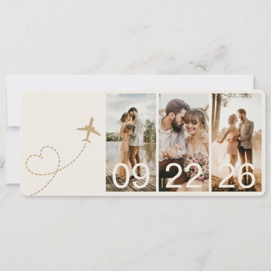 Boarding Pass Destination Wedding Plane Ticket (Rückseite)