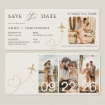 Boarding Pass Destination Wedding Plane Ticket<br><div class="desc">Set the tone for your adventure-filled celebration with this boarding pass destination wedding plane ticket invitation, designed to mimic a real airline ticket for a fun and unique stationery experience. Perfect for beach weddings, travel-themed ceremonies, tropical destinations, elopements abroad, and jet-setter couples. This modern design features customizable flight-style details for...</div>