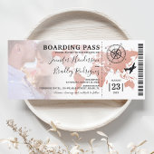 Boarding Pass Destination World Map Wedding Einladung