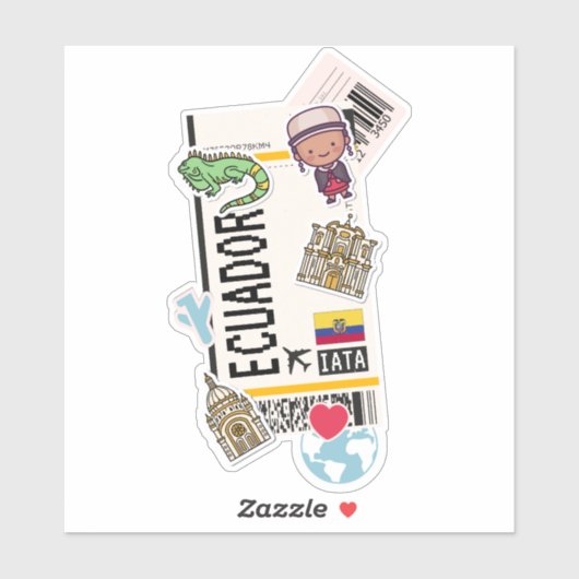 BOARDING PASS ECUADOR AUFKLEBER (Blatt)