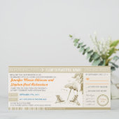 Boarding Pass Eintrittskarten Hochzeit Einladungen (Stehend Vorderseite)