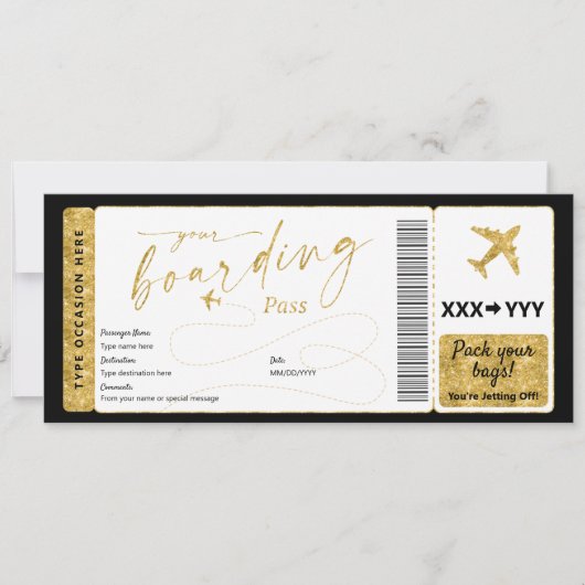 Boarding Pass Fake Airline Ticket (Vorderseite)