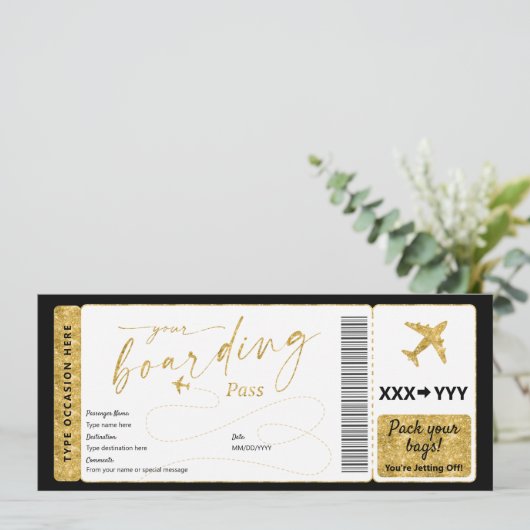 Boarding Pass Fake Airline Ticket (Stehend Vorderseite)