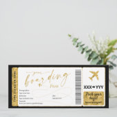 Boarding Pass Fake Airline Ticket Einladung (Stehend Vorderseite)