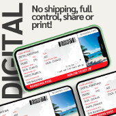 Boarding Pass Fake Airline Ticket Flight Geschenk Einladung