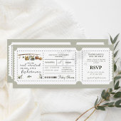 Boarding Pass Fisherman Boy Travel Baby Dusche Einladung