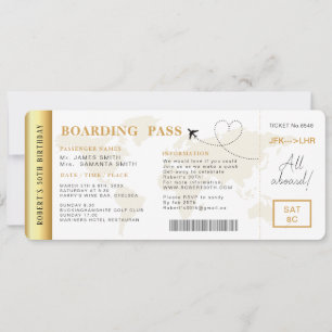 Boarding Pass Flight Ticket Geburtstagsparty Einladung