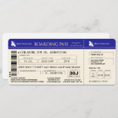 BOARDING PASS Flugticket Einladungskarte (blau) Einladung (Vorne/Hinten)