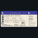 BOARDING PASS Flugticket Einladungskarte (blau) Einladung<br><div class="desc">Individuelle Einladungskarten im Design eines Flugtickets mit dem Titel "BOARDING PASS".</div>