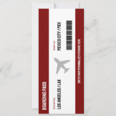 Boarding Pass Flugzeug Einladung (Rückseite)