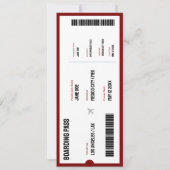 Boarding Pass Flugzeug Einladung (Vorderseite)