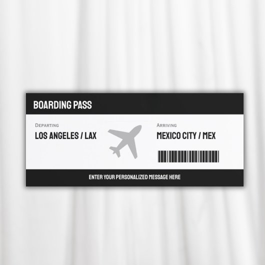 Boarding Pass Flugzeug Einladung
