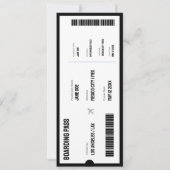 Boarding Pass Flugzeug Einladung (Vorderseite)