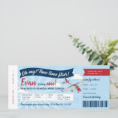Boarding Pass Flugzeug Geburtstag Einladung (Stehend Vorderseite)