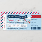 Boarding Pass Flugzeug Geburtstag Einladung (Vorne/Hinten)
