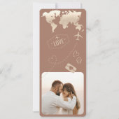 Boarding Pass Flugzeug Ticket Hochzeit in Urlaubso Einladung (Rückseite)