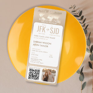 Boarding Pass Flugzeug Ticket Hochzeit in Urlaubso Einladung