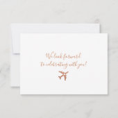 Boarding Pass Flugzeug Ticket Kupfer Reisethema RSVP Karte (Rückseite)